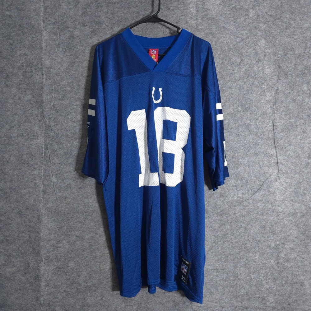 Indianapolis Colts Peyton Manning 18 NFL Reebok Jersey Mens XL Blue Vintage